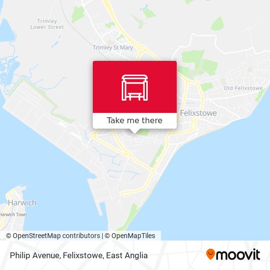 Philip Avenue, Felixstowe map