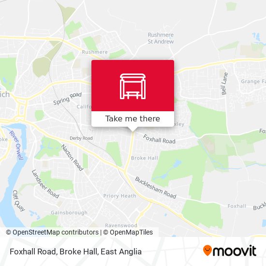 Foxhall Road, Broke Hall map