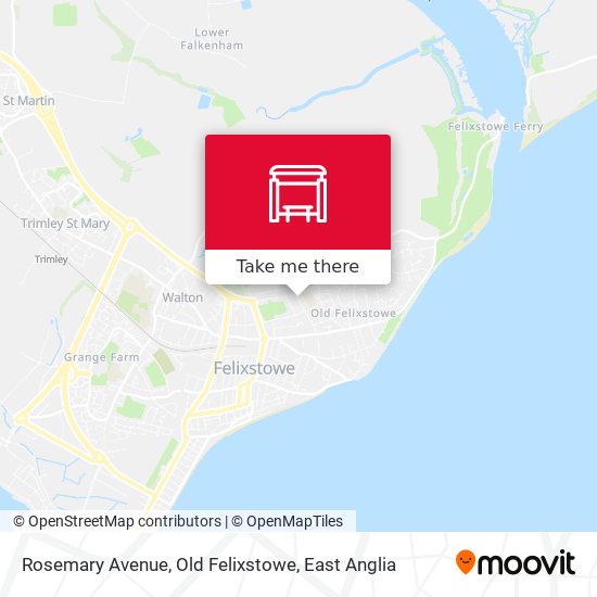 Rosemary Avenue, Old Felixstowe map