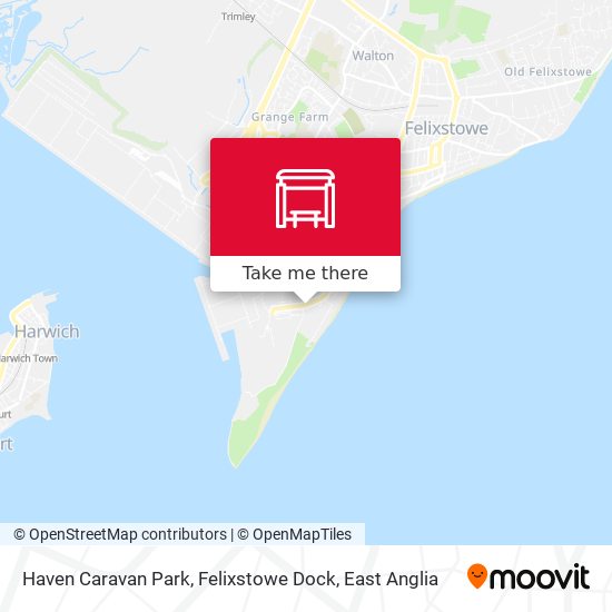 Haven Caravan Park, Felixstowe Dock map