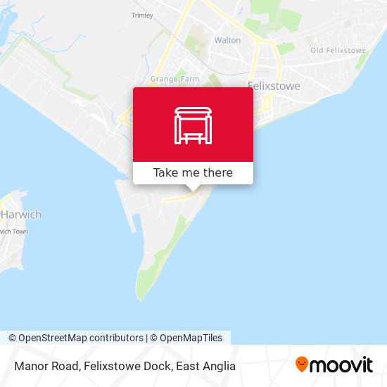 Manor Road, Felixstowe Dock map
