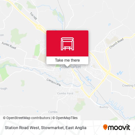 Station Road West, Stowmarket map