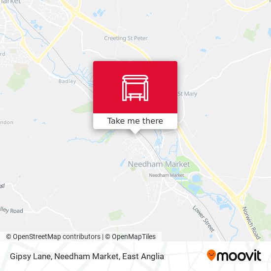 Gipsy Lane, Needham Market map