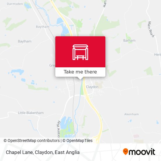 Chapel Lane, Claydon map
