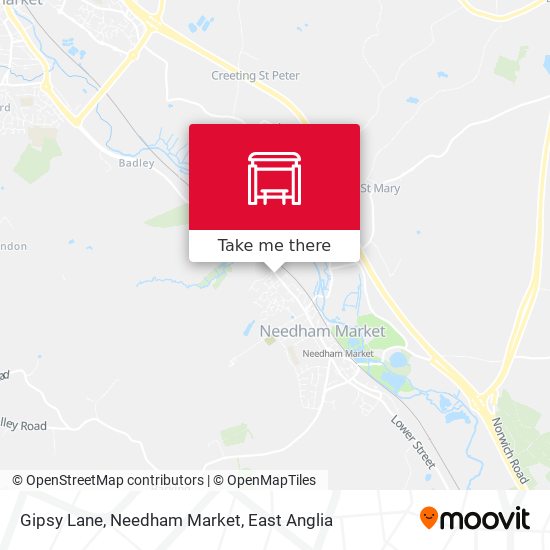Gipsy Lane, Needham Market map