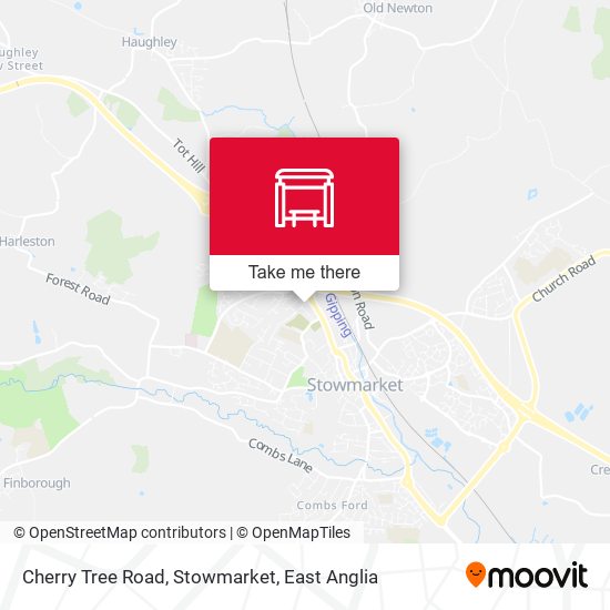 Cherry Tree Road, Stowmarket map