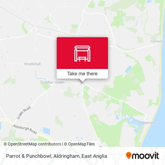 Parrot & Punchbowl, Aldringham map