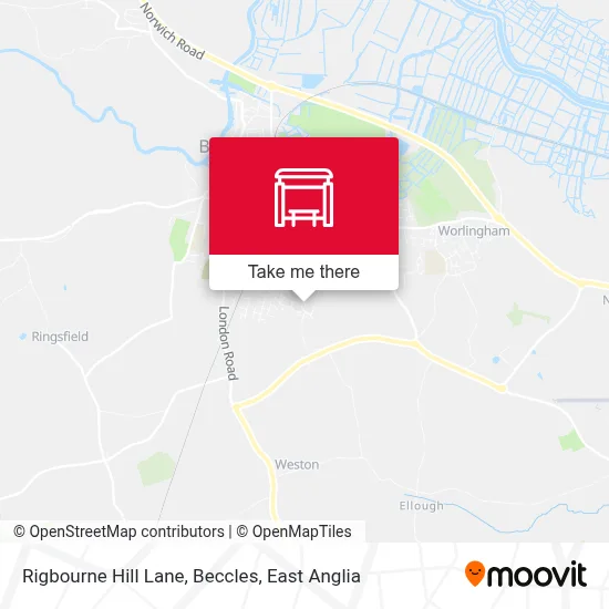 Rigbourne Hill Lane, Beccles map