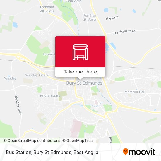 Bus Station, Bury St Edmunds map