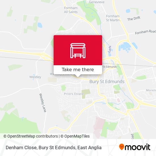 Denham Close, Bury St Edmunds map