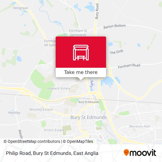 Philip Road, Bury St Edmunds map