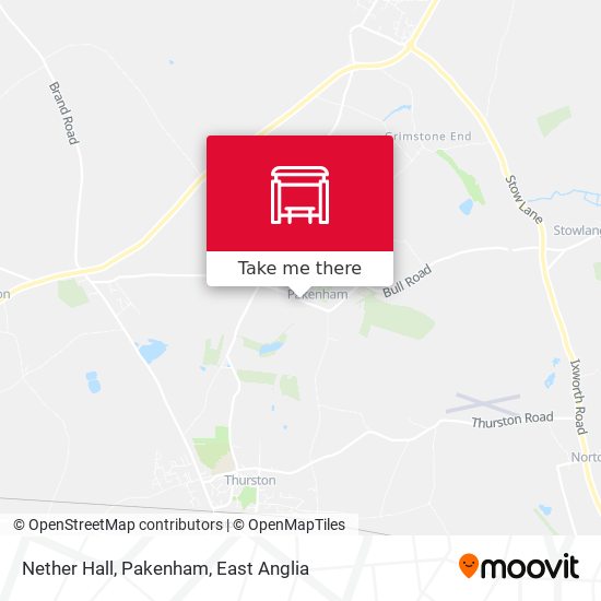 Nether Hall, Pakenham map
