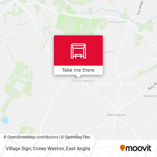 Village Sign, Coney Weston map