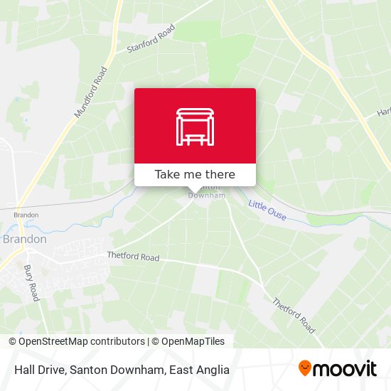 Hall Drive, Santon Downham map