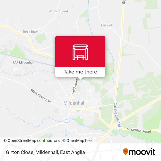 Girton Close, Mildenhall map