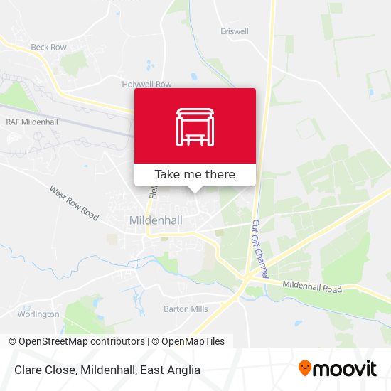 Clare Close, Mildenhall map