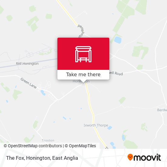 The Fox, Honington map