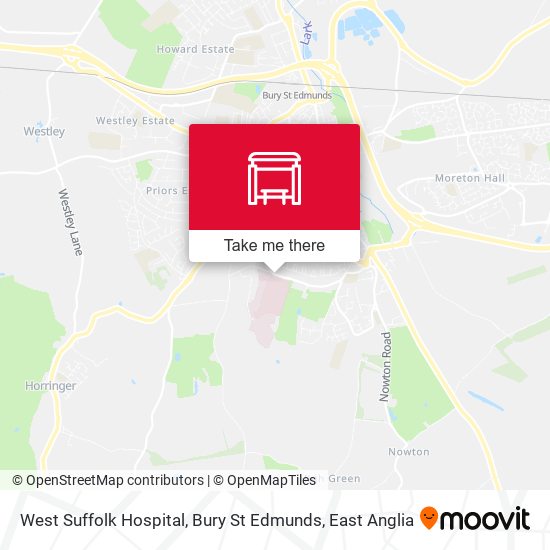 West Suffolk Hospital, Bury St Edmunds map