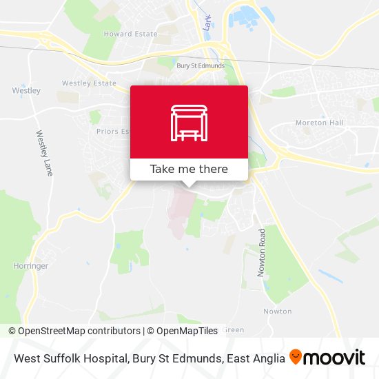 West Suffolk Hospital, Bury St Edmunds map