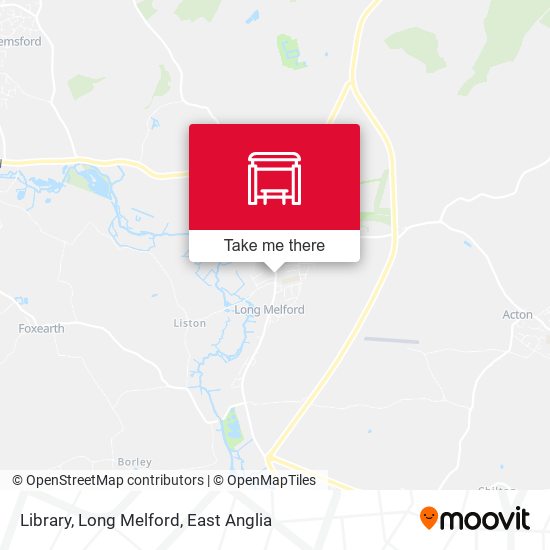 Library, Long Melford map