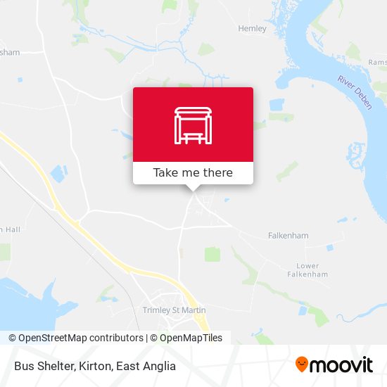Bus Shelter, Kirton map
