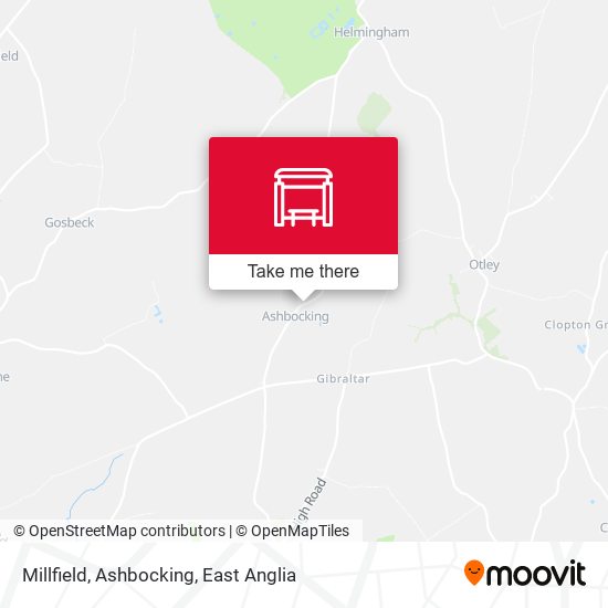 Millfield, Ashbocking map