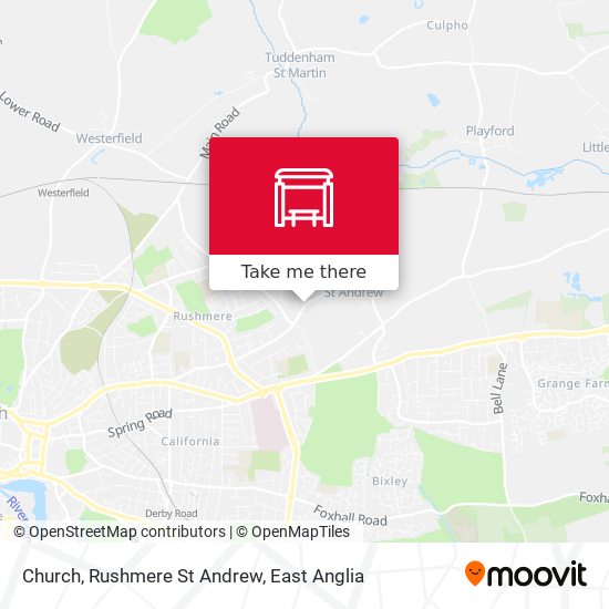 Church, Rushmere St Andrew map