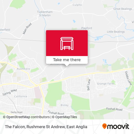 The Falcon, Rushmere St Andrew map