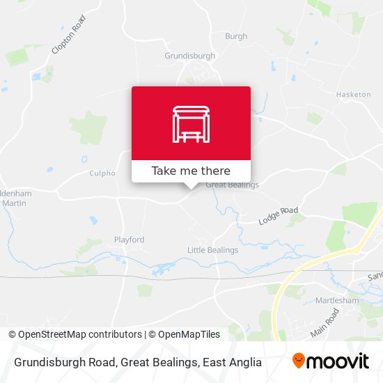Grundisburgh Road, Great Bealings map