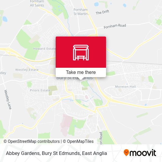 Abbey Gardens, Bury St Edmunds map