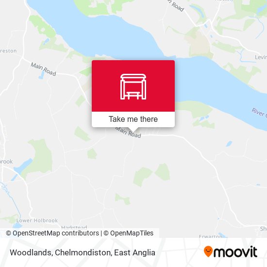 Woodlands, Chelmondiston map