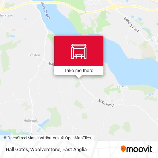 Hall Gates, Woolverstone map