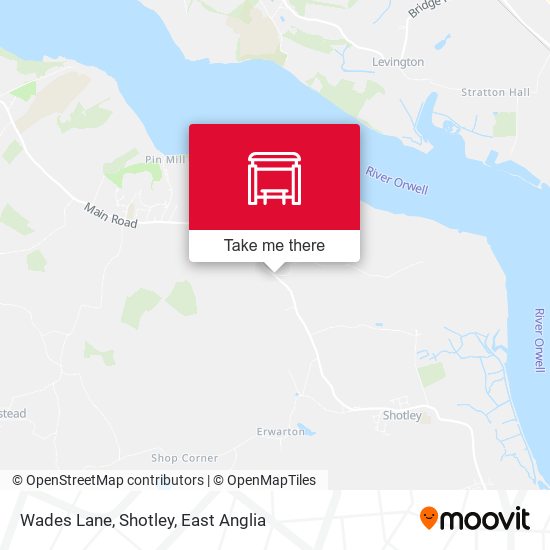 Wades Lane, Shotley map