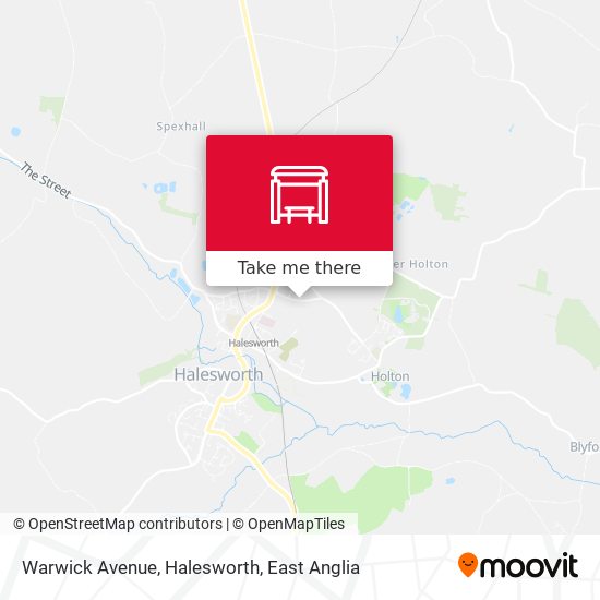 Warwick Avenue, Halesworth map