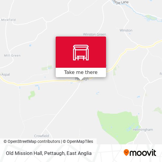 Old Mission Hall, Pettaugh map