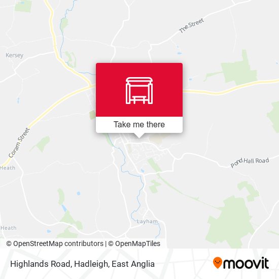 Highlands Road, Hadleigh map