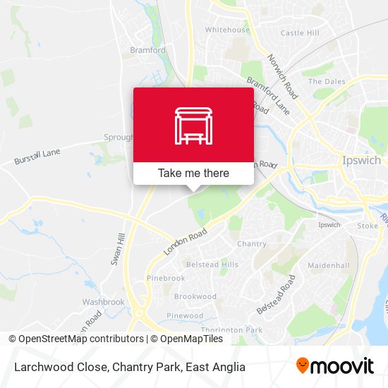 Larchwood Close, Chantry Park map