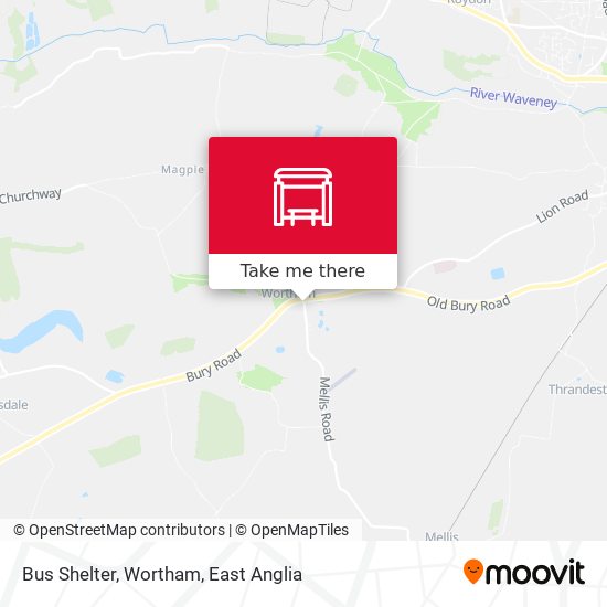 Bus Shelter, Wortham map