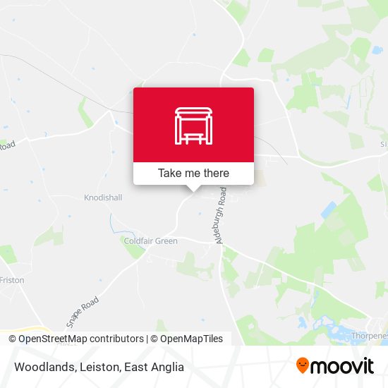 Woodlands, Leiston map
