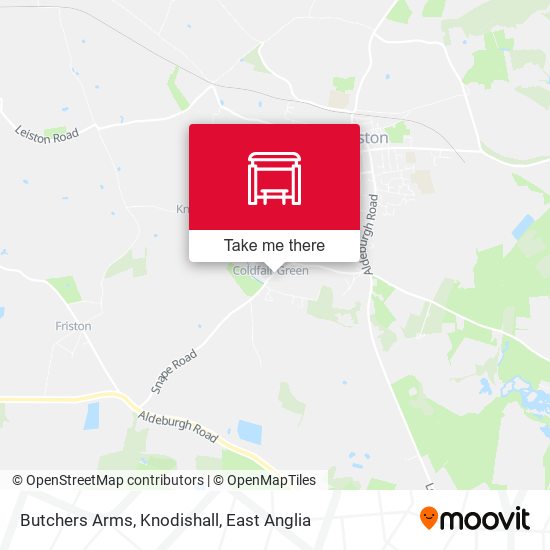 Butchers Arms, Knodishall map