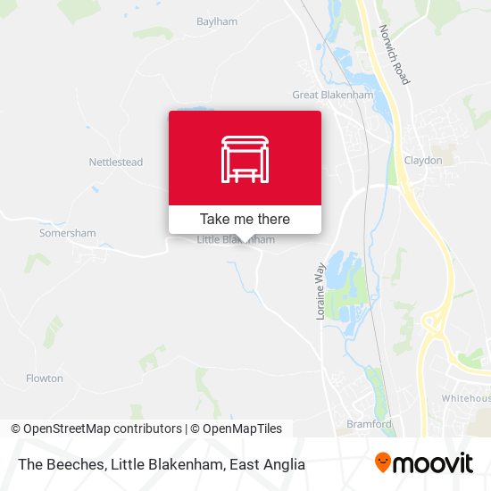 The Beeches, Little Blakenham map