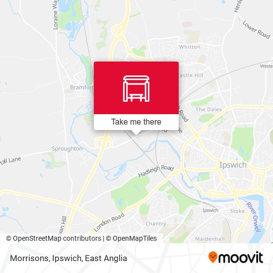 Morrisons, Ipswich map