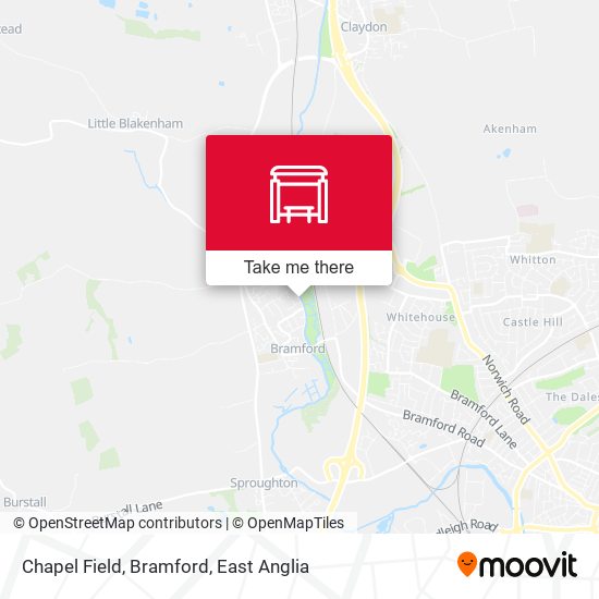 Chapel Field, Bramford map