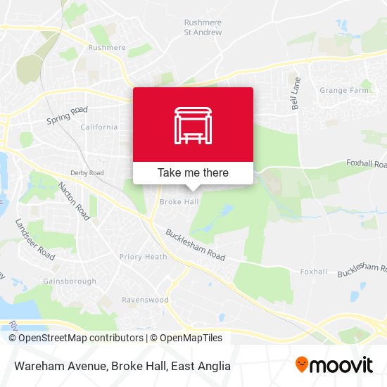Wareham Avenue, Broke Hall map
