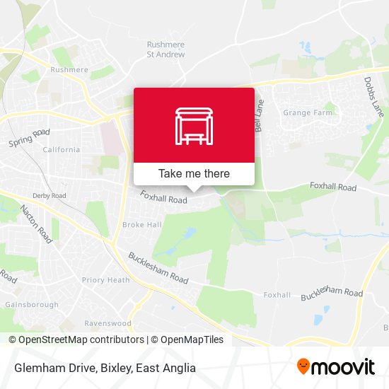 Glemham Drive, Bixley map
