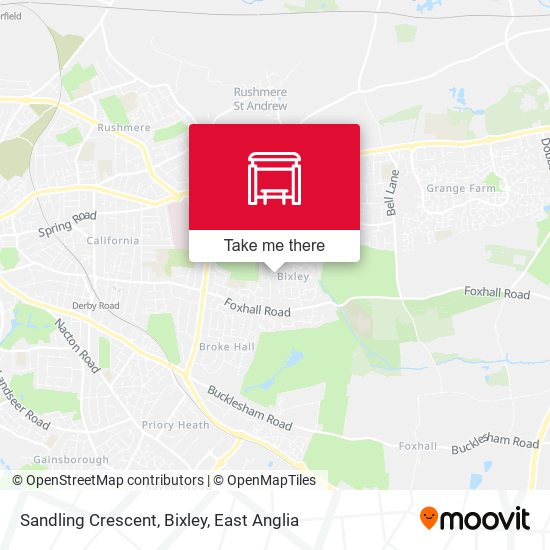 Sandling Crescent, Bixley map