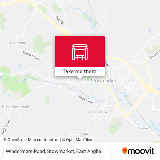 Windermere Road, Stowmarket map
