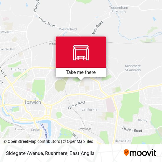 Sidegate Avenue, Rushmere map