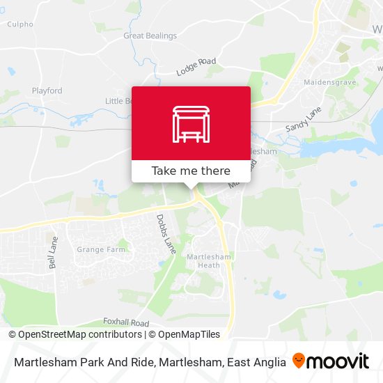 Martlesham Park And Ride, Martlesham map