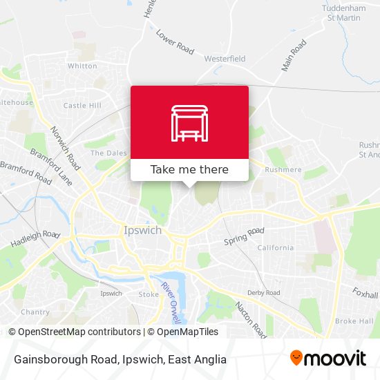 Gainsborough Road, Ipswich map